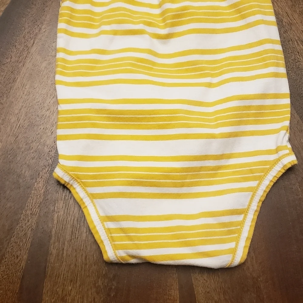 Carter's Yellow Striped Infant 18m One Piece